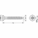 Hafele Flat Countersunk Head Screw, Hospa, countersunk head, PZ, zinc plated, central hole 2.5 mm, Length: #9 x 1 1/2", Item# 015.01.962, 01501962, 015-01-962