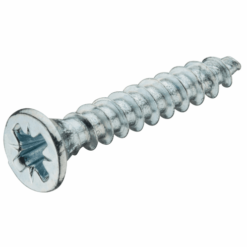 Hafele Chipboard Screw, Hospa, countersunk head, PZ, fully threaded, steel, zinc plated, Length: 12 mm, Item# 015.31.521, 01531521, 015-31-521