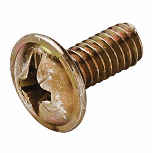 Hafele Decorative Hardware Screw, 8-32, Modified Truss Head with Combi Cross/Slot Drive, Yellow Chromate, Length 8-21 x 20 (13/16"), Item# 022.24.200, 02224200, 022-24-200