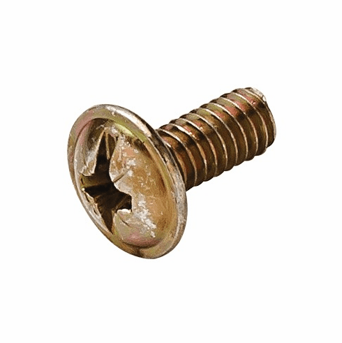 Hafele Decorative Hardware Screw, 8-32, Modified Truss Head with Combi Cross/Slot Drive, Yellow Chromate, Length 8-32x 45 (1 3/4"), Item# 022.25.452, 02225452, 022-25-452