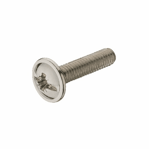 Hafele Modified Truss Head Screw, M4, Combination Cross/Slot Drive, Steel, Length: 25 mm (1"), Item# 022.44.255, 02244255, 022-44-255
