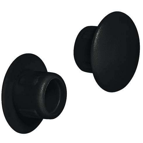 Hafele Cover Cap, Tapered for Tight Grip, For push fitting, Black,  13 mm, 6 mm length, Item# 045.00.387, 04500387, 045-00-387