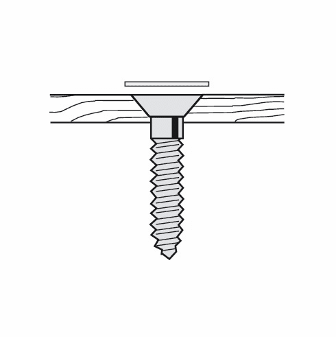 Hafele Cover Cap, Plastic, self-adhesive, For screw heads or Minifix connector housing, Almond,  18 mm, Item# 045.25.400, 04525400, 045-25-400