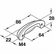 Hafele Cup Handle, Zinc, 64 mm CTC, Polished chrome, Item# 105.55.200, 10555200, 105-55-200