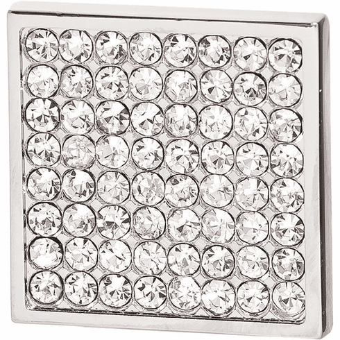 Hafele Knob, Polished Chrome & Clear, Zinc & Crystal, Elements Collection, 30 x 30 mm (L x H), Item# 111.25.252, 11125252, 111-25-252
