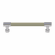 Hafele Handle, Zinc, Faux Leather, TAG Traditional, Chrome/oyster, 128 mm CTC, Item# 111.95.404, 11195404, 111-95-404