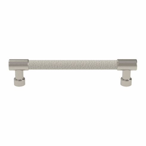 Hafele Handle, Zinc, Faux Leather, TAG Traditional, Matt nickel/winter, 128 mm CTC, Item# 111.95.412, 11195412, 111-95-412