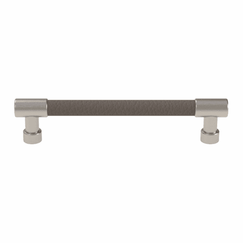 Hafele Handle, Zinc, Faux Leather, TAG Traditional, Matt nickel/pewter, 128 mm CTC, Item# 111.95.414, 11195414, 111-95-414