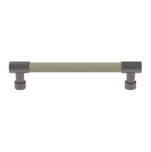 Hafele Handle, Zinc, Faux Leather, TAG Traditional, Slate/graphite/oyster, 128 mm CTC, Item# 111.95.416, 11195416, 111-95-416