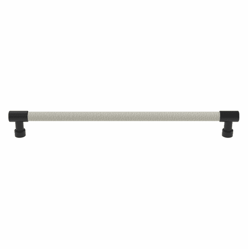 Hafele Handle, Zinc, Faux Leather, TAG Traditional, Black/winter, 256 mm CTC, Item# 111.95.418, 11195418, 111-95-418