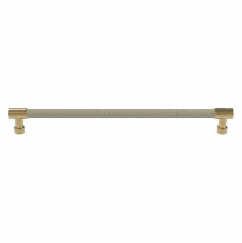 Hafele Handle, Zinc, Faux Leather, TAG Traditional, Matt gold/oyster, 256 mm CTC, Item# 111.95.428, 11195428, 111-95-428