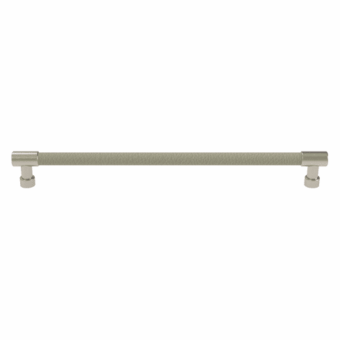 Hafele Handle, Zinc, Faux Leather, TAG Traditional, Matt nickel/oyster, 256 mm CTC, Item# 111.95.431, 11195431, 111-95-431