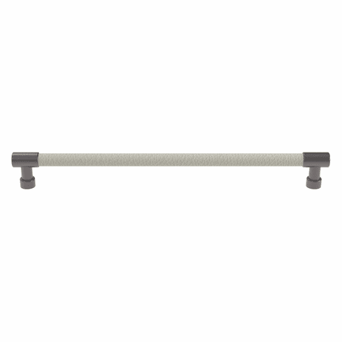 Hafele Handle, Zinc, Faux Leather, TAG Traditional, Slate/graphite/winter, 256 mm CTC, Item# 111.95.433, 11195433, 111-95-433