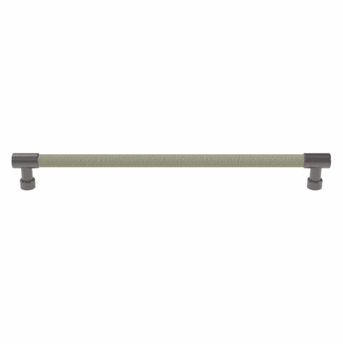 Hafele Handle, Zinc, Faux Leather, TAG Traditional, Slate/graphite/oyster, 256 mm CTC, Item# 111.95.434, 11195434, 111-95-434