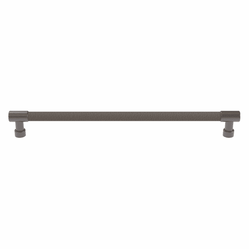 Hafele Handle, Zinc, Faux Leather, TAG Traditional, Slate/graphite/pewter, 256 mm CTC, Item# 111.95.435, 11195435, 111-95-435