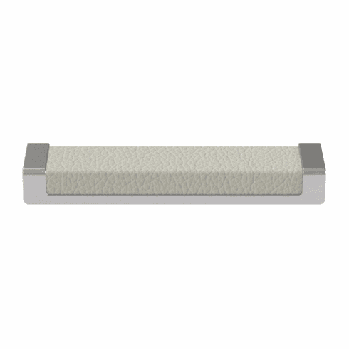 Hafele Handle, Zinc, Faux Leather, TAG Minimalist, Matt aluminum/winter, 128 mm CTC, Item# 111.95.442, 11195442, 111-95-442