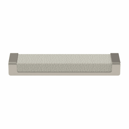 Hafele Handle, Zinc, Faux Leather, TAG Minimalist, Matt nickel/winter, 128 mm CTC, Item# 111.95.448, 11195448, 111-95-448