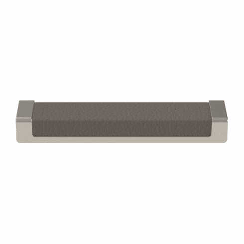 Hafele Handle, Zinc, Faux Leather, TAG Minimalist, Matt nickel/pewter, 128 mm CTC, Item# 111.95.450, 11195450, 111-95-450
