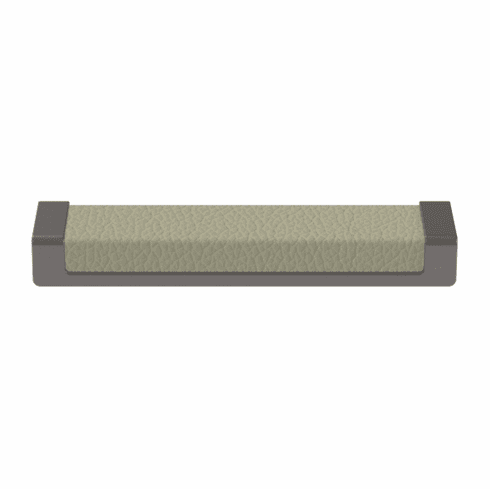 Hafele Handle, Zinc, Faux Leather, TAG Minimalist, Slate/graphite/oyster, 128 mm CTC, Item# 111.95.452, 11195452, 111-95-452