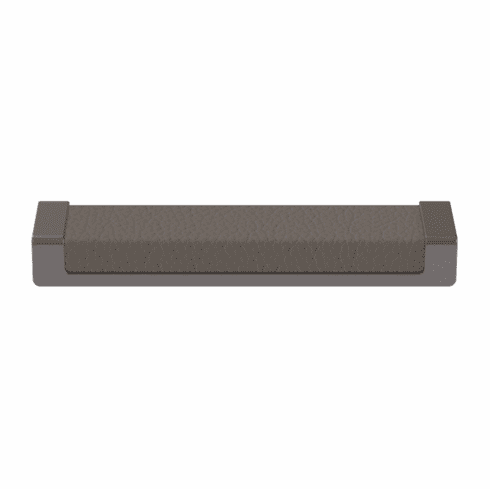 Hafele Handle, Zinc, Faux Leather, TAG Minimalist, Slate/graphite/pewter, 128 mm CTC, Item# 111.95.453, 11195453, 111-95-453