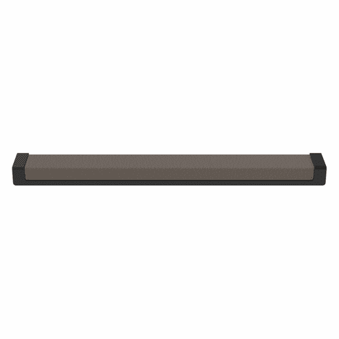 Hafele Handle, Zinc, Faux Leather, TAG Minimalist, Black/pewter, 256 mm CTC, Item# 111.95.456, 11195456, 111-95-456