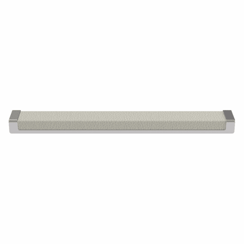 Hafele Handle, Zinc, Faux Leather, TAG Minimalist, Chrome/winter, 256 mm CTC, Item# 111.95.457, 11195457, 111-95-457