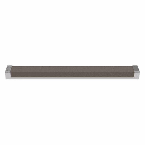 Hafele Handle, Zinc, Faux Leather, TAG Minimalist, Chrome/pewter, 256 mm CTC, Item# 111.95.459, 11195459, 111-95-459