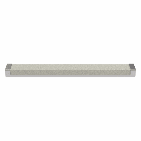 Hafele Handle, Zinc, Faux Leather, TAG Minimalist, Matt aluminum/winter, 256 mm CTC, Item# 111.95.460, 11195460, 111-95-460