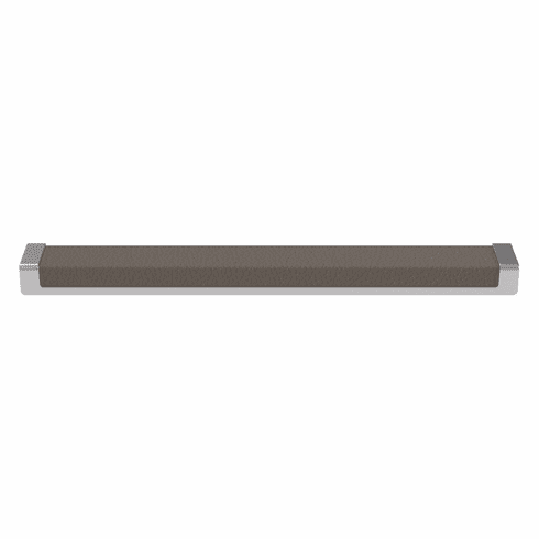 Hafele Handle, Zinc, Faux Leather, TAG Minimalist, Matt aluminum/pewter, 256 mm CTC, Item# 111.95.462, 11195462, 111-95-462