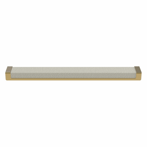 Hafele Handle, Zinc, Faux Leather, TAG Minimalist, Matt gold/winter, 256 mm CTC, Item# 111.95.463, 11195463, 111-95-463