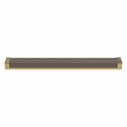 Hafele Handle, Zinc, Faux Leather, TAG Minimalist, Matt gold/pewter, 256 mm CTC, Item# 111.95.465, 11195465, 111-95-465