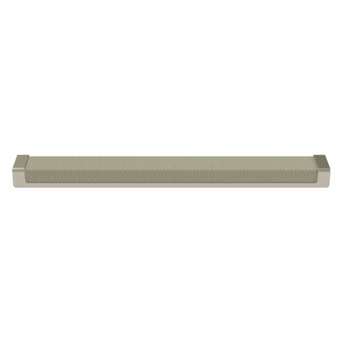 Hafele Handle, Zinc, Faux Leather, TAG Minimalist, Matt nickel/oyster, 256 mm CTC, Item# 111.95.467, 11195467, 111-95-467