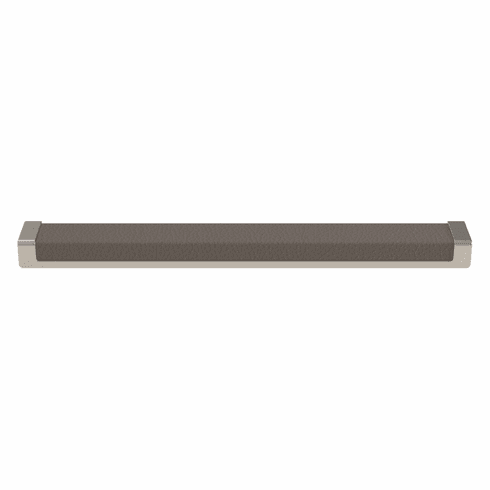 Hafele Handle, Zinc, Faux Leather, TAG Minimalist, Matt nickel/pewter, 256 mm CTC, Item# 111.95.468, 11195468, 111-95-468