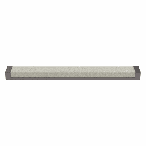 Hafele Handle, Zinc, Faux Leather, TAG Minimalist, Slate/graphite/winter, 256 mm CTC, Item# 111.95.469, 11195469, 111-95-469