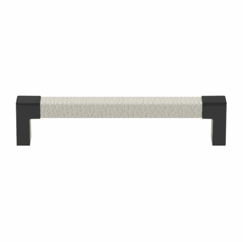 Hafele Handle, Zinc, Faux Leather, TAG Modern, Black/winter, 128 mm CTC, Item# 111.95.472, 11195472, 111-95-472