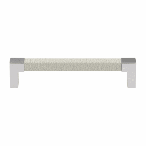 Hafele Handle, Zinc, Faux Leather, TAG Modern, Matt aluminum/winter, 128 mm CTC, Item# 111.95.478, 11195478, 111-95-478