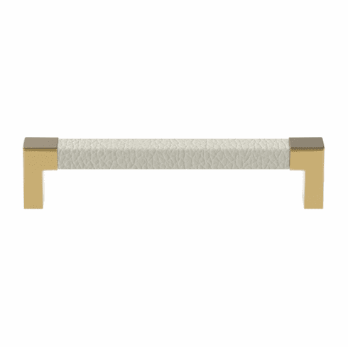 Hafele Handle, Zinc, Faux Leather, TAG Modern, Matt gold/winter, 128 mm CTC, Item# 111.95.481, 11195481, 111-95-481