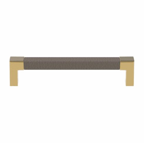 Hafele Handle, Zinc, Faux Leather, TAG Modern, Matt gold/pewter, 128 mm CTC, Item# 111.95.483, 11195483, 111-95-483