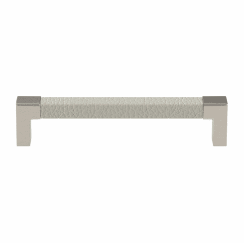 Hafele Handle, Zinc, Faux Leather, TAG Modern, Matt nickel/winter, 128 mm CTC, Item# 111.95.484, 11195484, 111-95-484