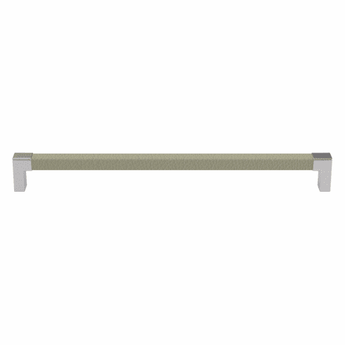 Hafele Handle, Zinc, Faux Leather, TAG Modern, Matt aluminum/oyster, 256 mm CTC, Item# 111.95.497, 11195497, 111-95-497