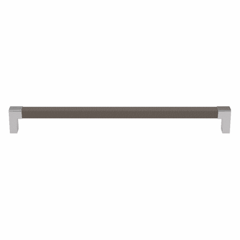 Hafele Handle, Zinc, Faux Leather, TAG Modern, Matt aluminum/pewter, 256 mm CTC, Item# 111.95.498, 11195498, 111-95-498