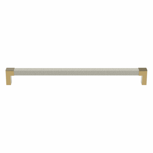 Hafele Handle, Zinc, Faux Leather, TAG Modern, Matt gold/winter, 256 mm CTC, Item# 111.95.499, 11195499, 111-95-499