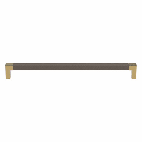 Hafele Handle, Zinc, Faux Leather, TAG Modern, Matt gold/pewter, 256 mm CTC, Item# 111.95.501, 11195501, 111-95-501