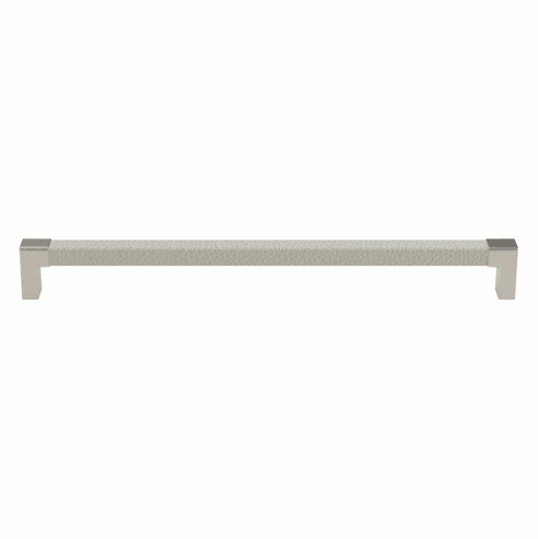 Hafele Handle, Zinc, Faux Leather, TAG Modern, Matt nickel/winter, 256 mm CTC, Item# 111.95.502, 11195502, 111-95-502