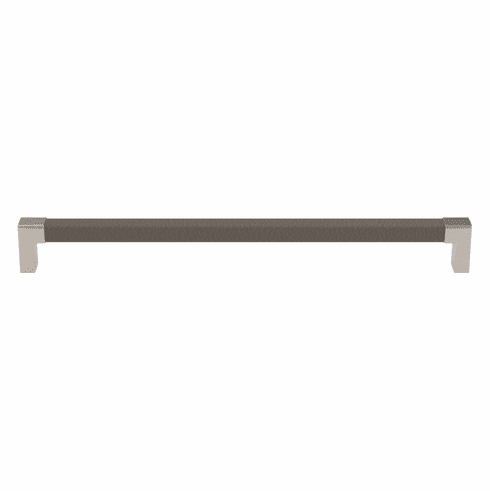 Hafele Handle, Zinc, Faux Leather, TAG Modern, Matt nickel/pewter, 256 mm CTC, Item# 111.95.504, 11195504, 111-95-504