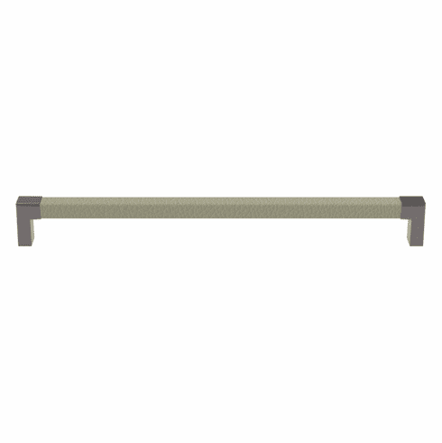 Hafele Handle, Zinc, Faux Leather, TAG Modern, Slate/graphite/oyster, 256 mm CTC, Item# 111.95.506, 11195506, 111-95-506