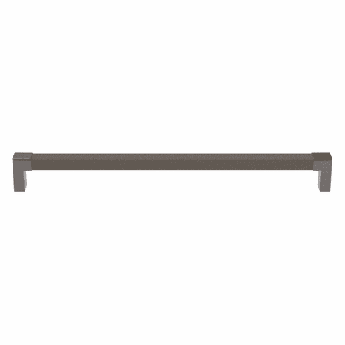 Hafele Handle, Zinc, Faux Leather, TAG Modern, Slate/graphite/pewter, 256 mm CTC, Item# 111.95.507, 11195507, 111-95-507