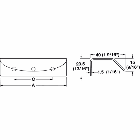 Hafele Inset Handle, 304 Stainless Steel, 192 mm CTC, Item# 124.03.035, 12403035, 124-03-035