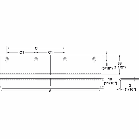 Hafele Handle, 304 Stainless Steel, Length: 200 mm, polished, Item# 124.03.054, 12403054, 124-03-054