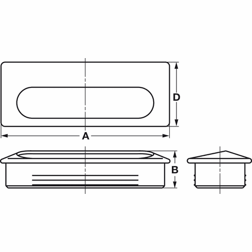 Hafele Recessed Handle, Satin, 304 Stainless Steel, Length: 75 mm, Item# 124.03.070, 12403070, 124-03-070